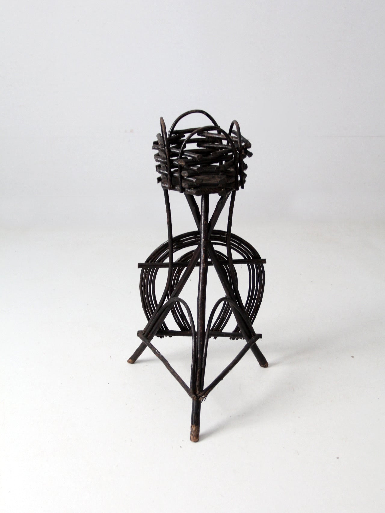 antique Adirondack plant stand