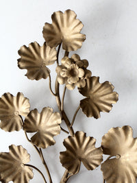 mid century Italian gilt tole candlesconces pair