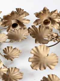 mid century Italian gilt tole candlesconces pair