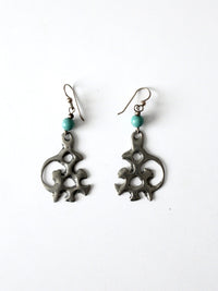 vintage abstract drop earrings