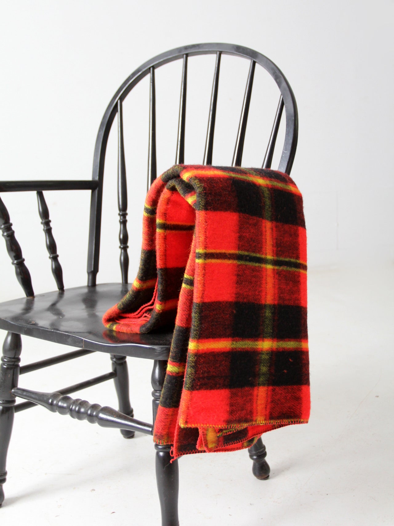 vintage plaid throw blanket