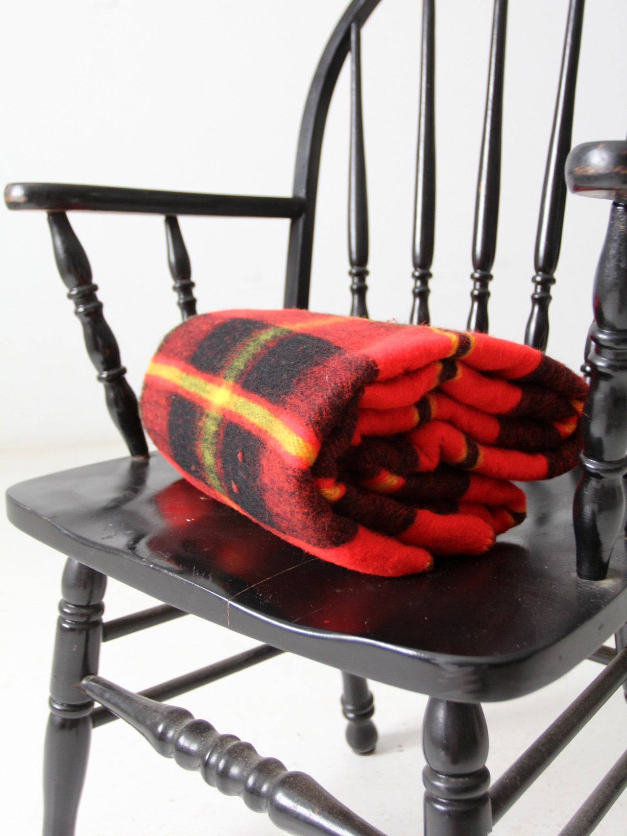 vintage plaid throw blanket