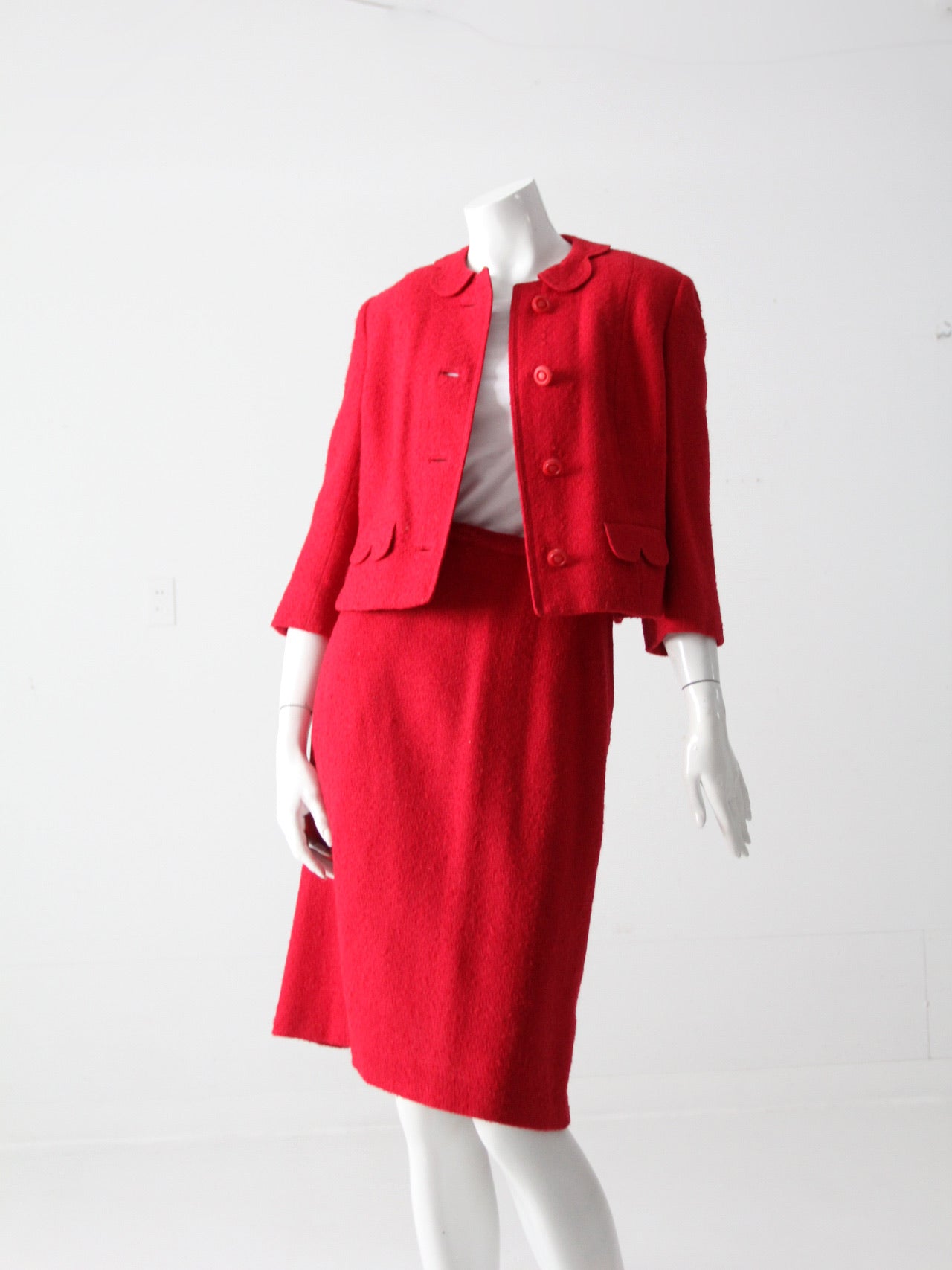 vintage 60s boucle skirt suit