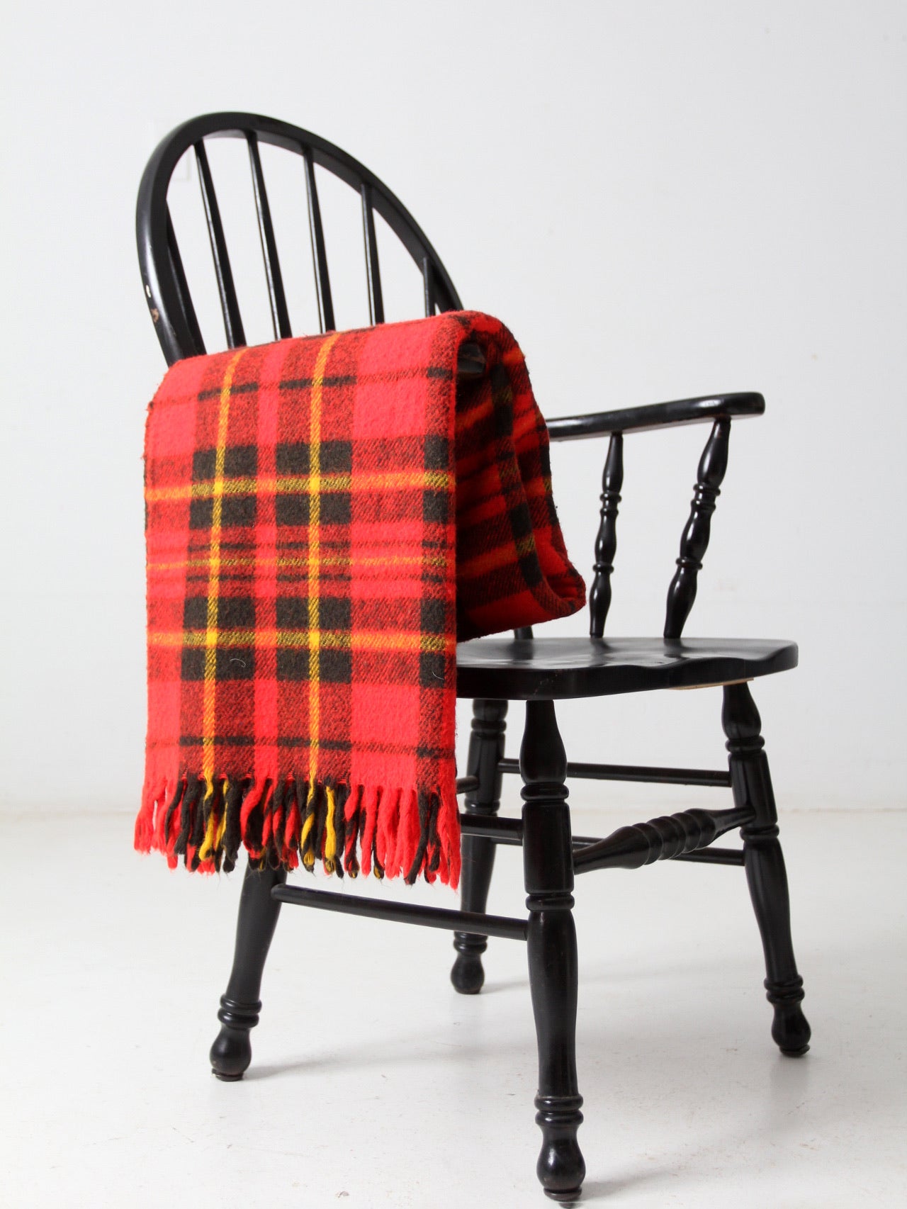 vintage plaid throw blanket