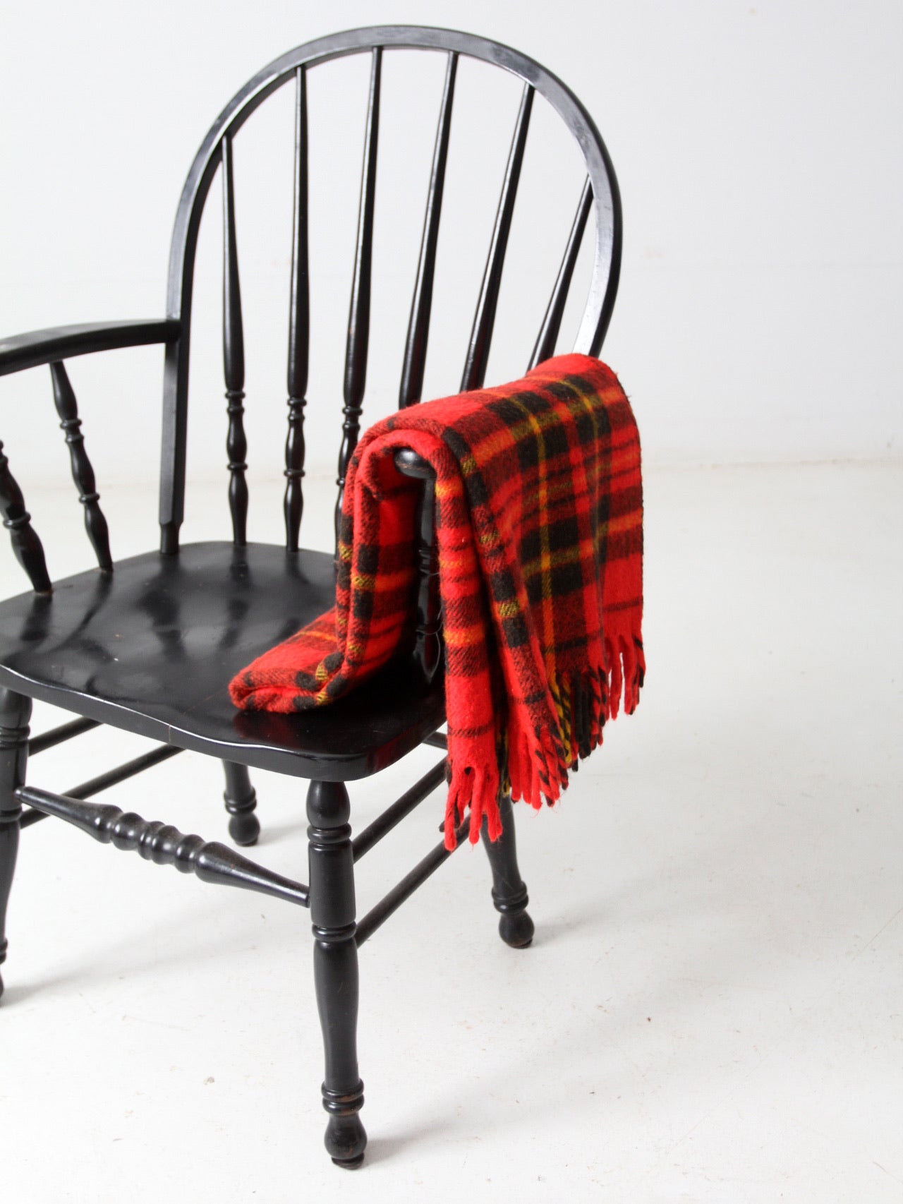 vintage plaid throw blanket