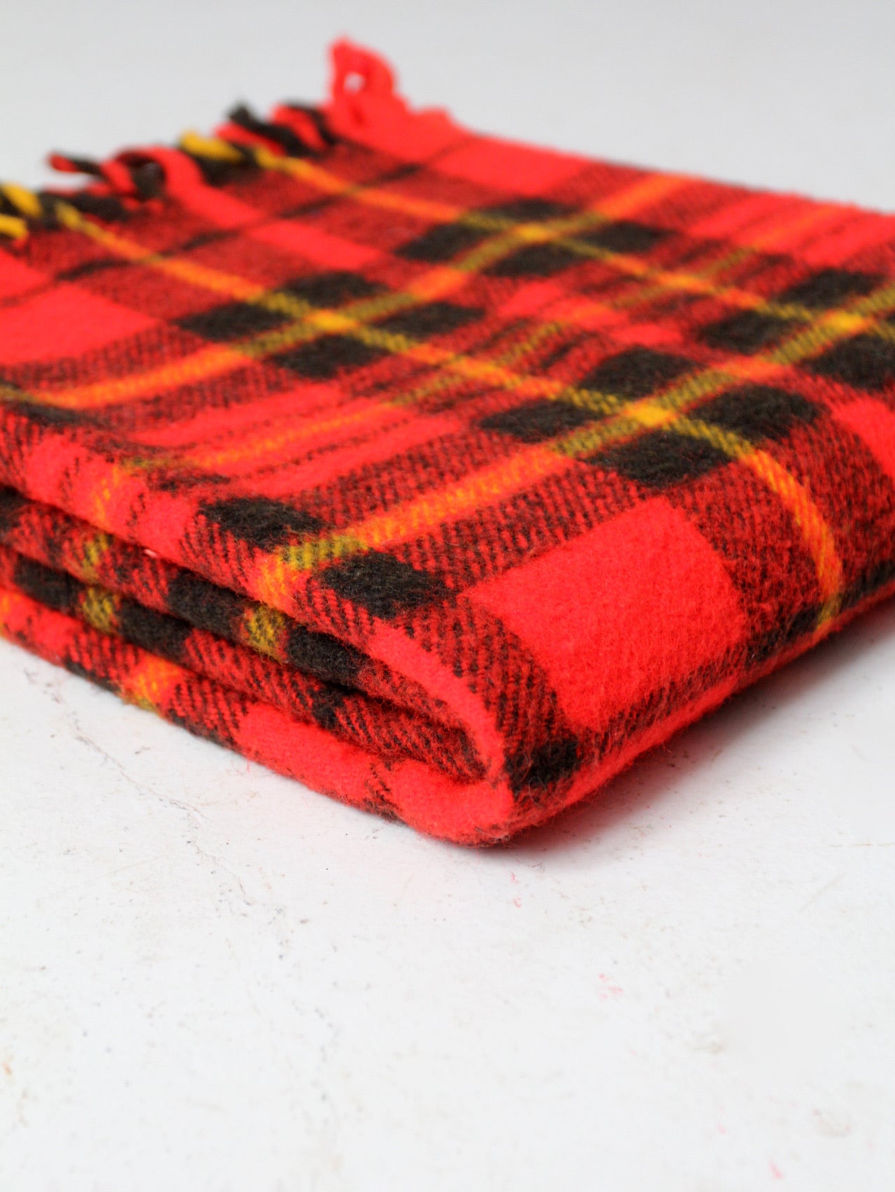 vintage plaid throw blanket