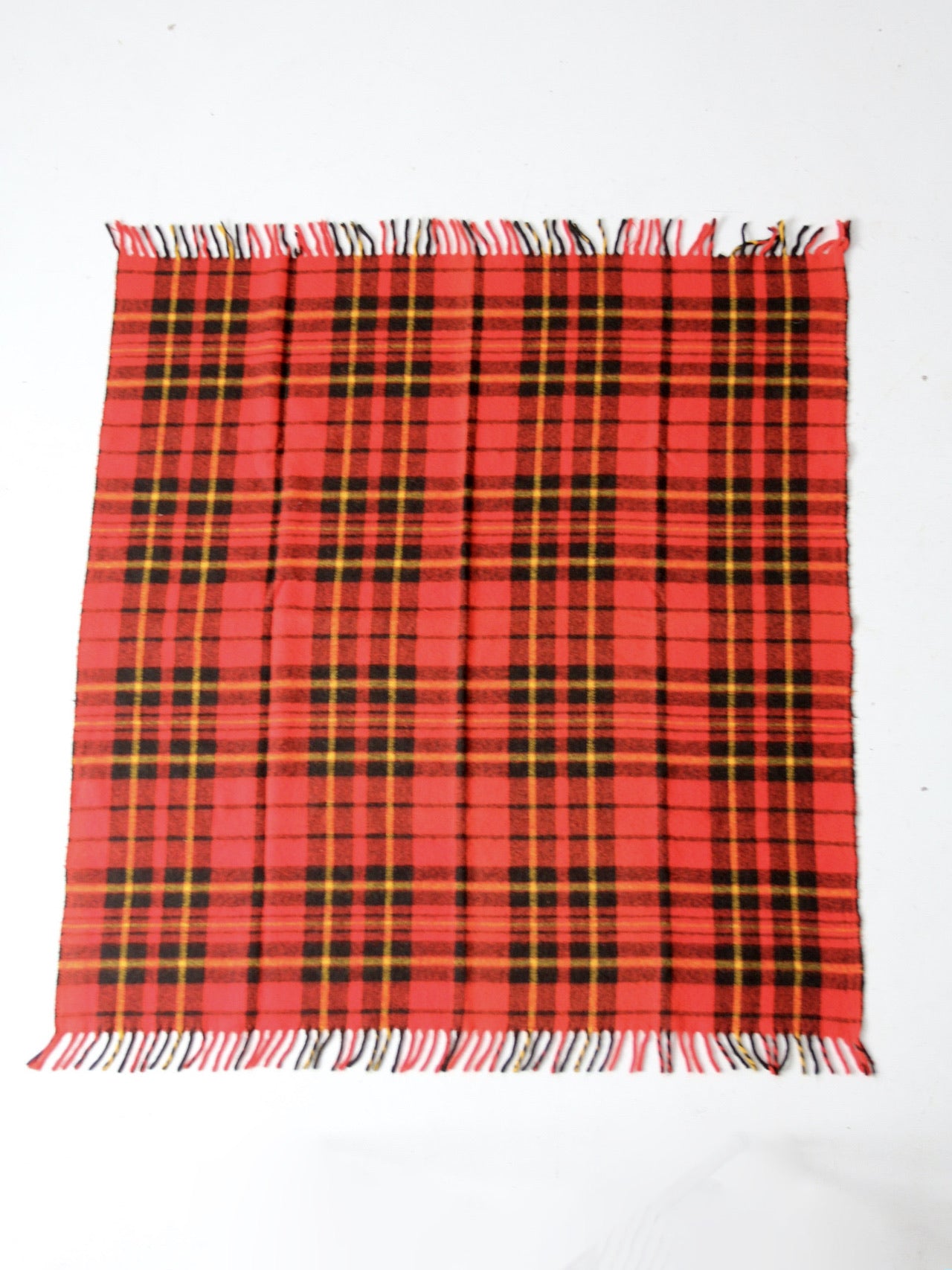 vintage plaid throw blanket