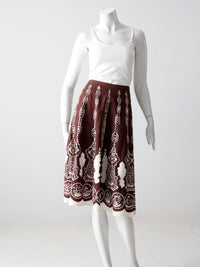 vintage boho print sequin skirt