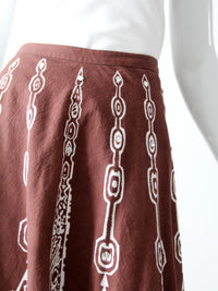 vintage boho print sequin skirt