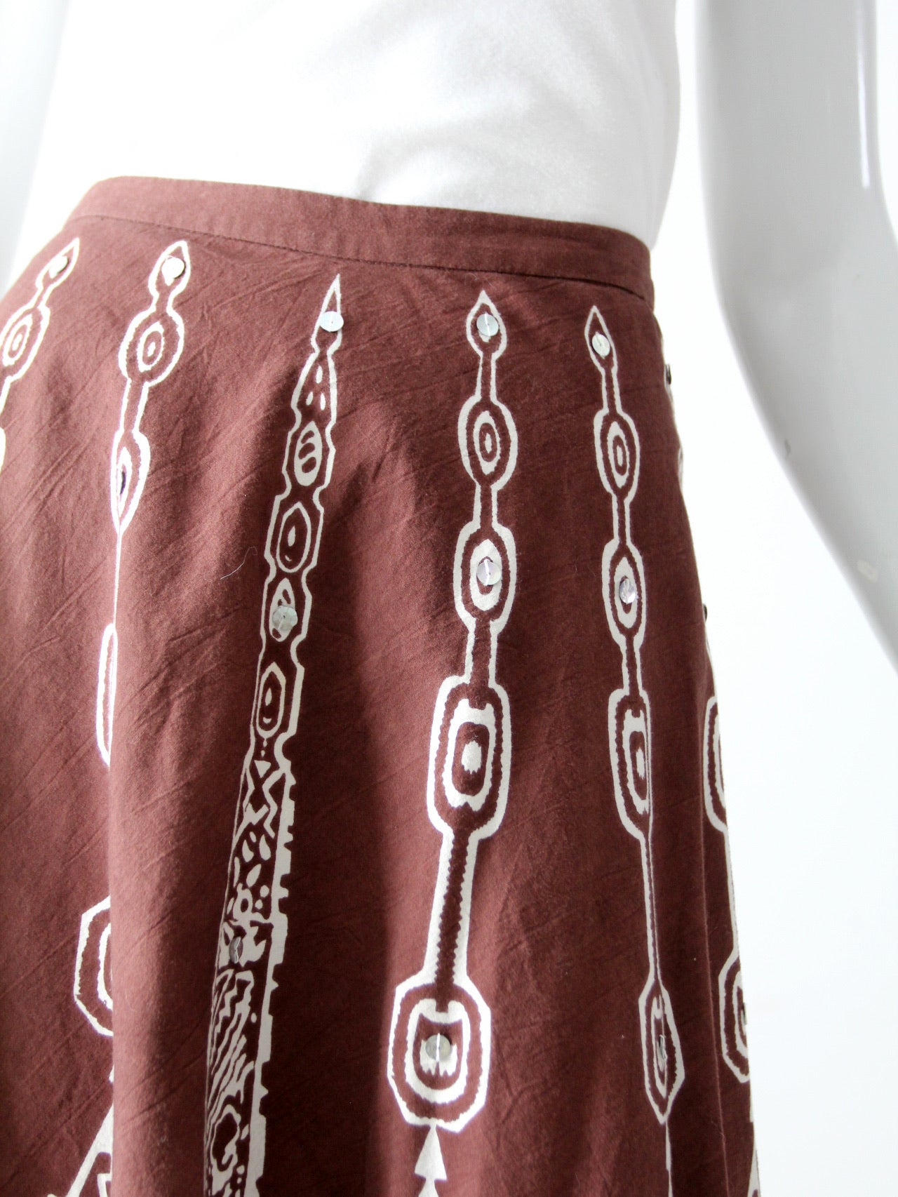 vintage boho print sequin skirt