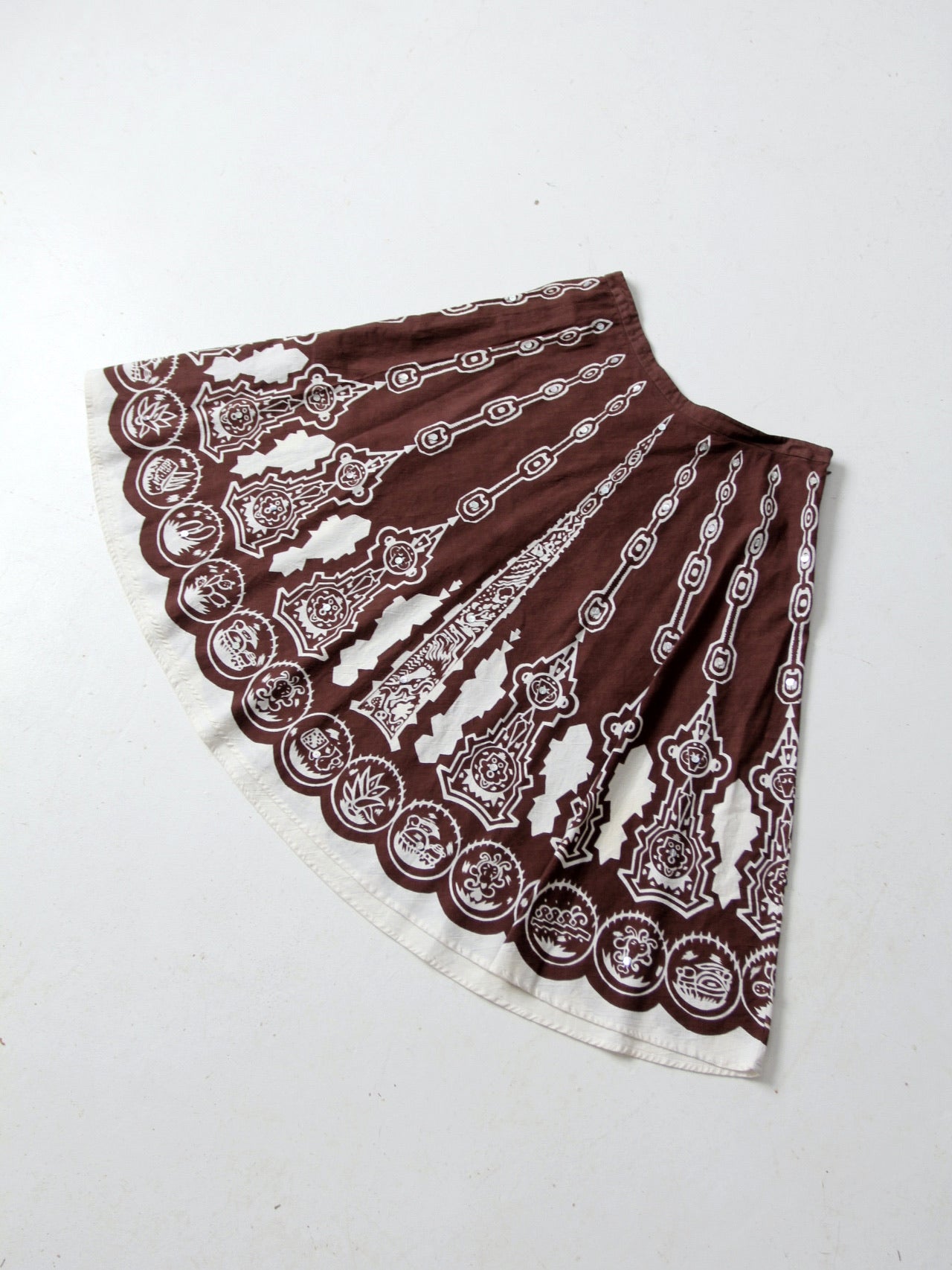 vintage boho print sequin skirt