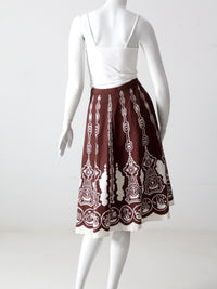 vintage boho print sequin skirt