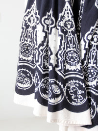 vintage boho print sequin skirt