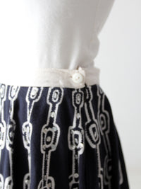 vintage boho print sequin skirt
