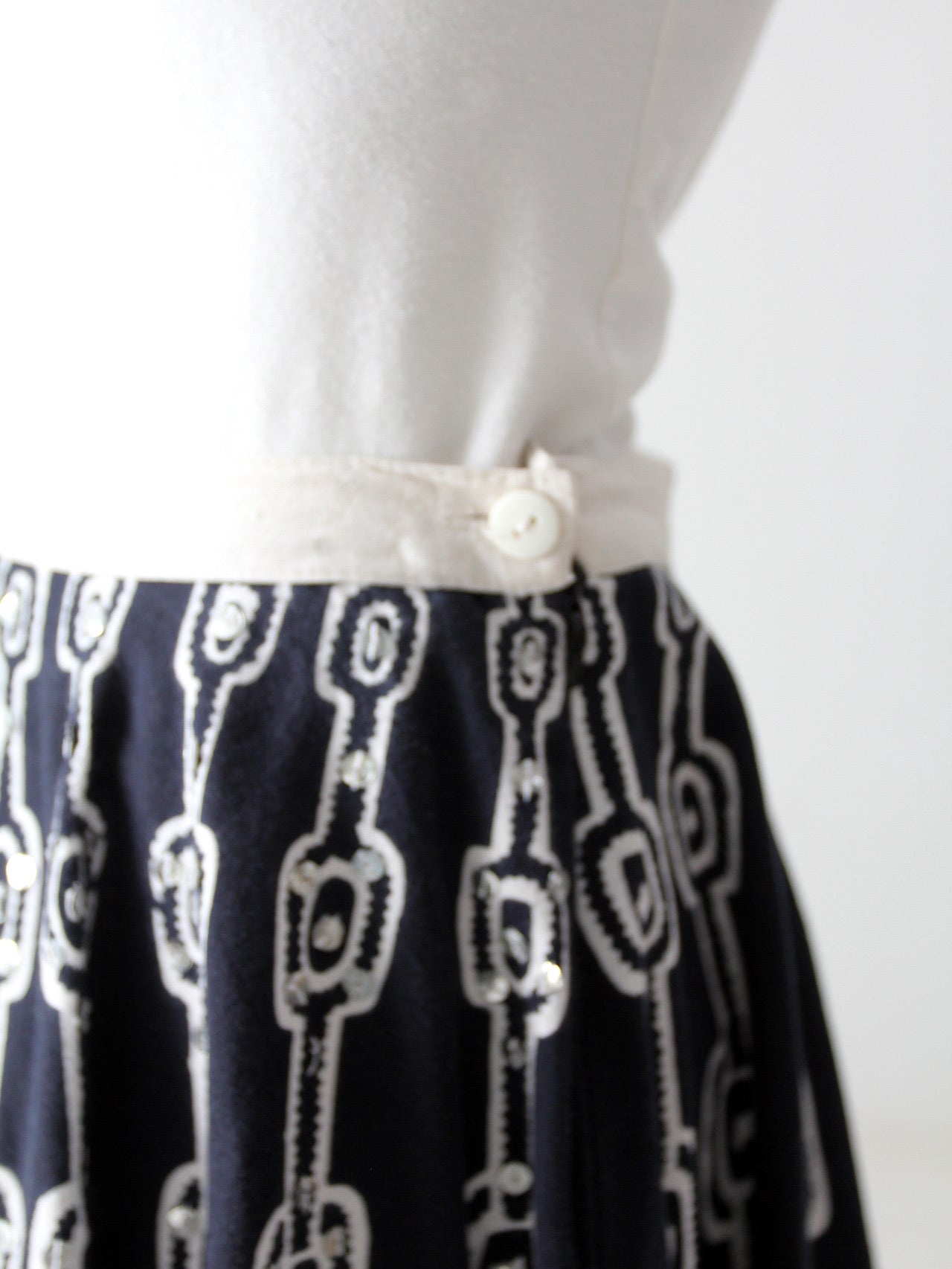 vintage boho print sequin skirt