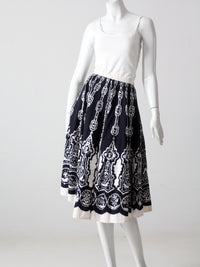 vintage boho print sequin skirt