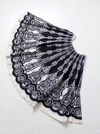 vintage boho print sequin skirt
