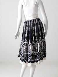 vintage boho print sequin skirt