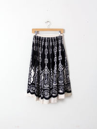 vintage boho print sequin skirt