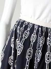 vintage boho print sequin skirt