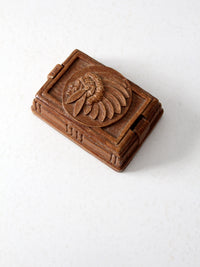 vintage Syroco style valet box with Indian chief