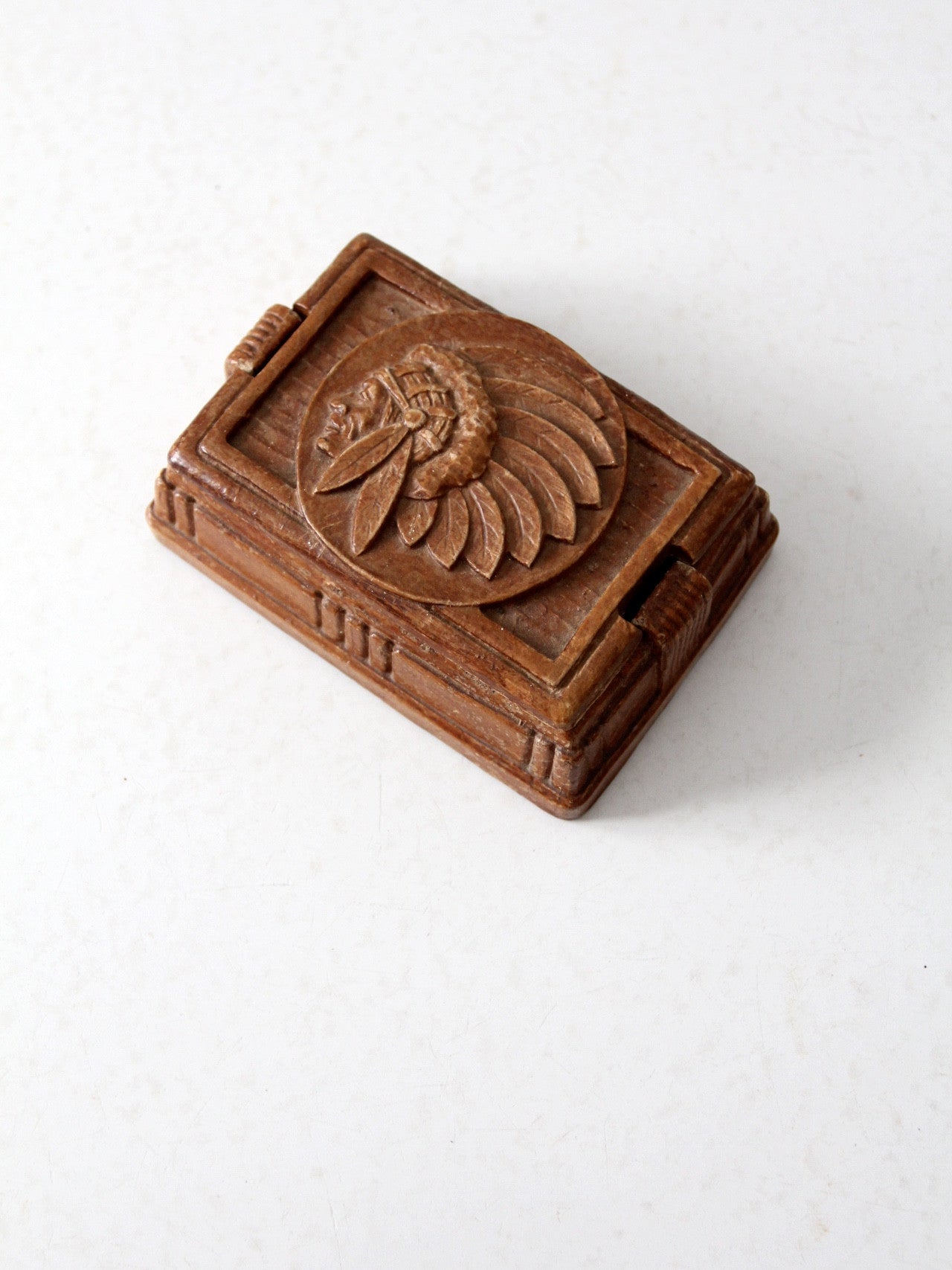 vintage Syroco style valet box with Indian chief