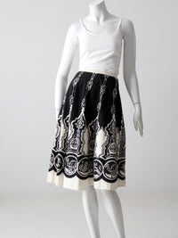 vintage boho print sequin skirt