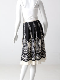 vintage boho print sequin skirt