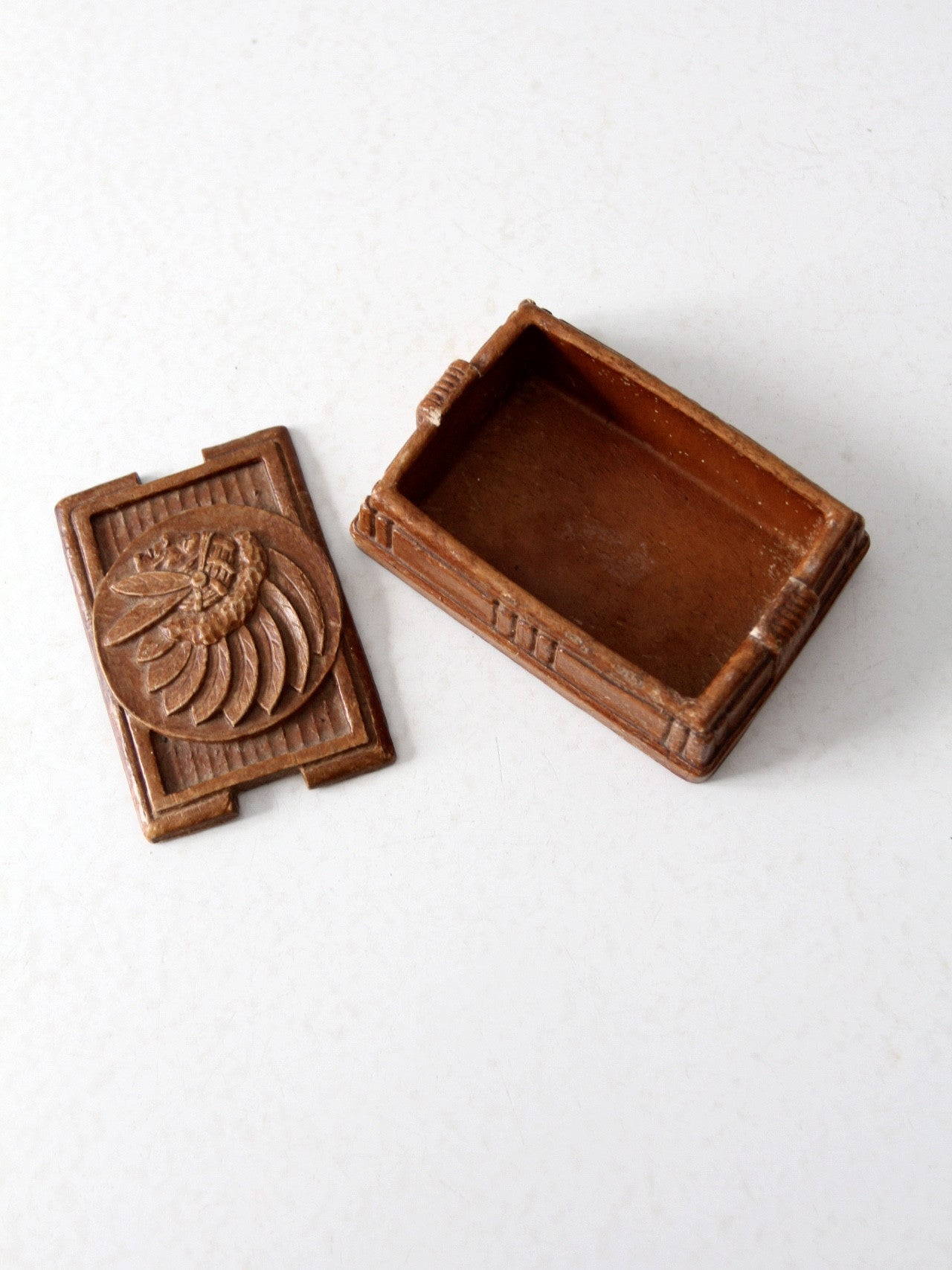 vintage Syroco style valet box with Indian chief