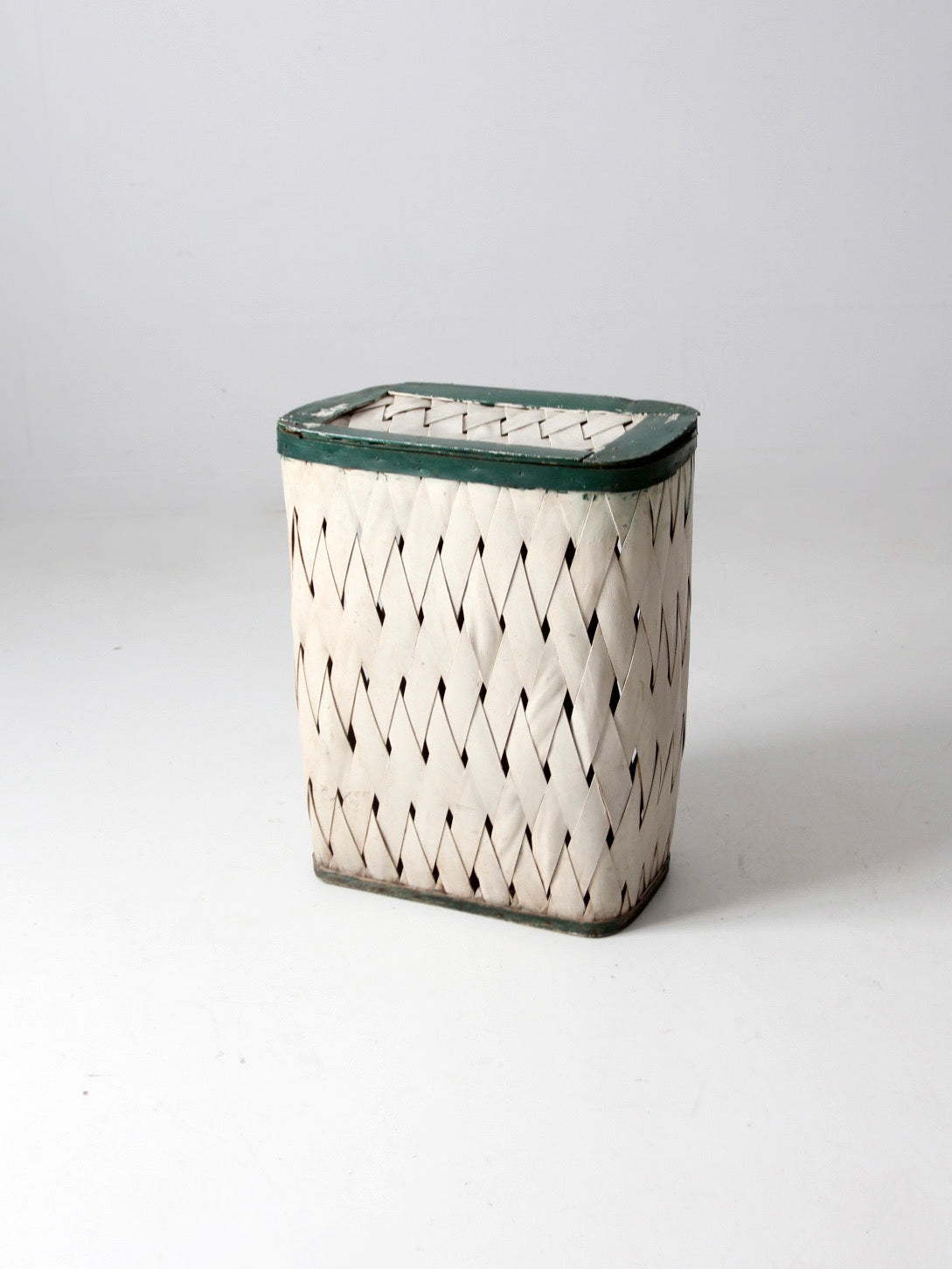 antique woven hamper basket