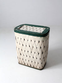 antique woven hamper basket