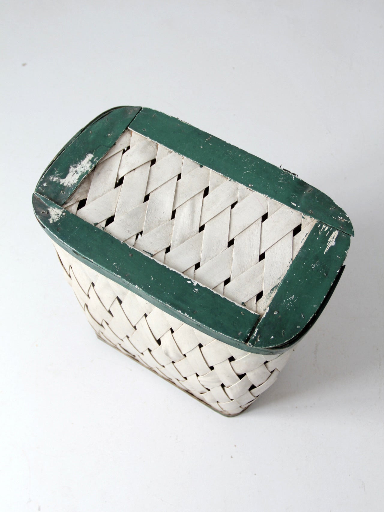 antique woven hamper basket