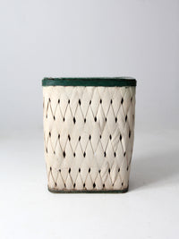 antique woven hamper basket