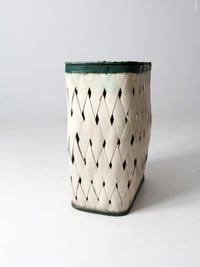 antique woven hamper basket