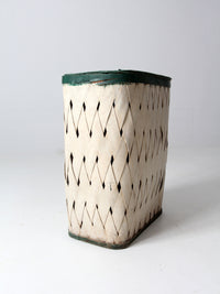 antique woven hamper basket