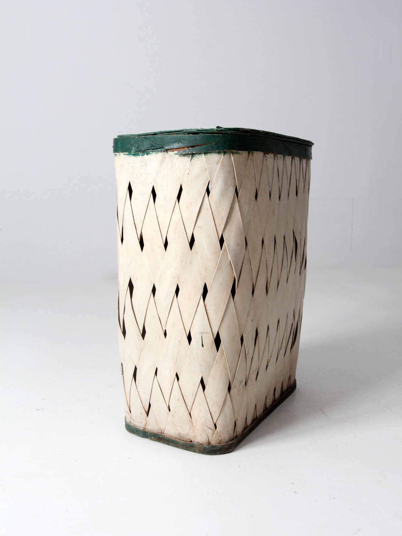 antique woven hamper basket