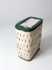 antique woven hamper basket