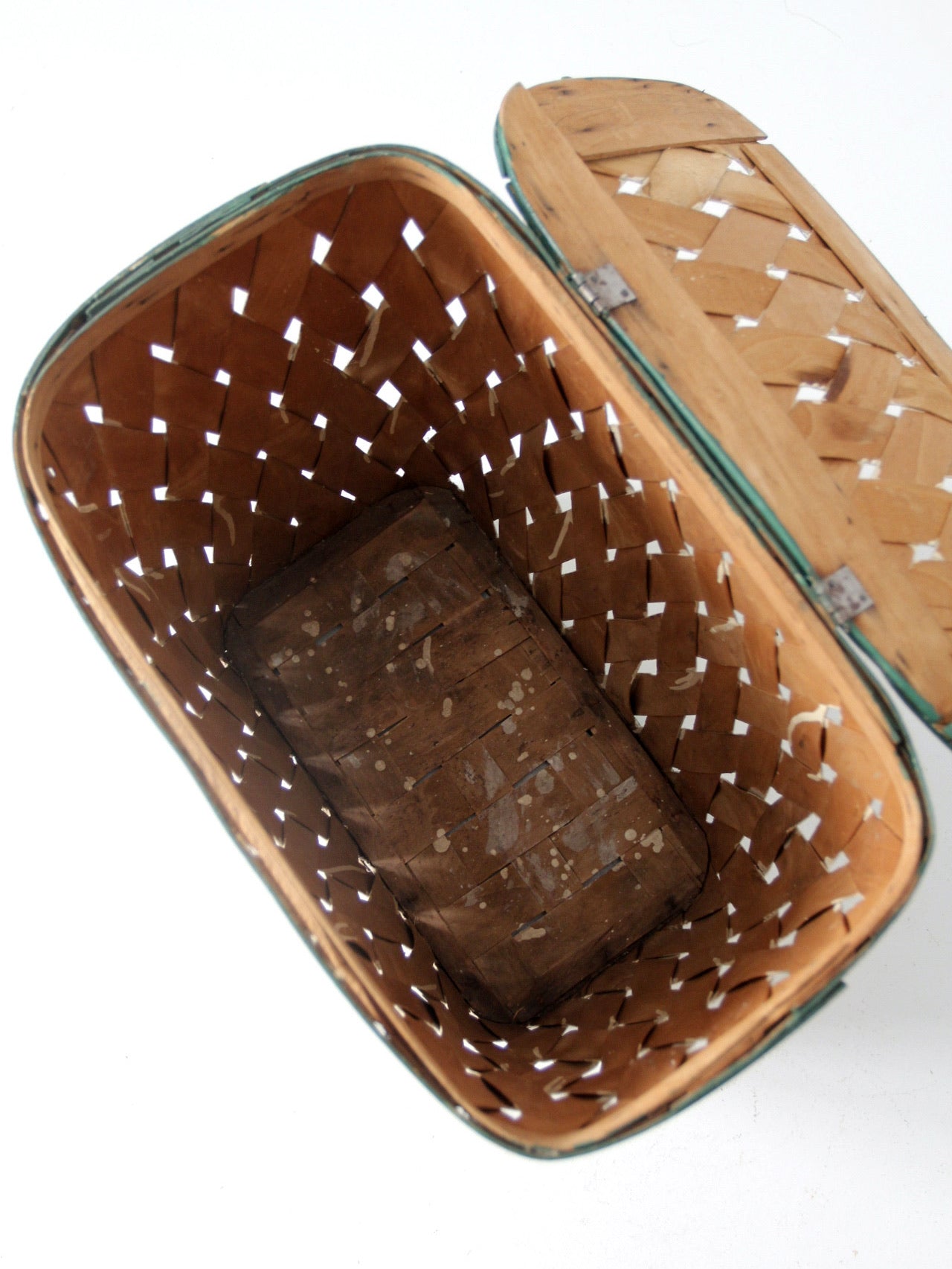 antique woven hamper basket