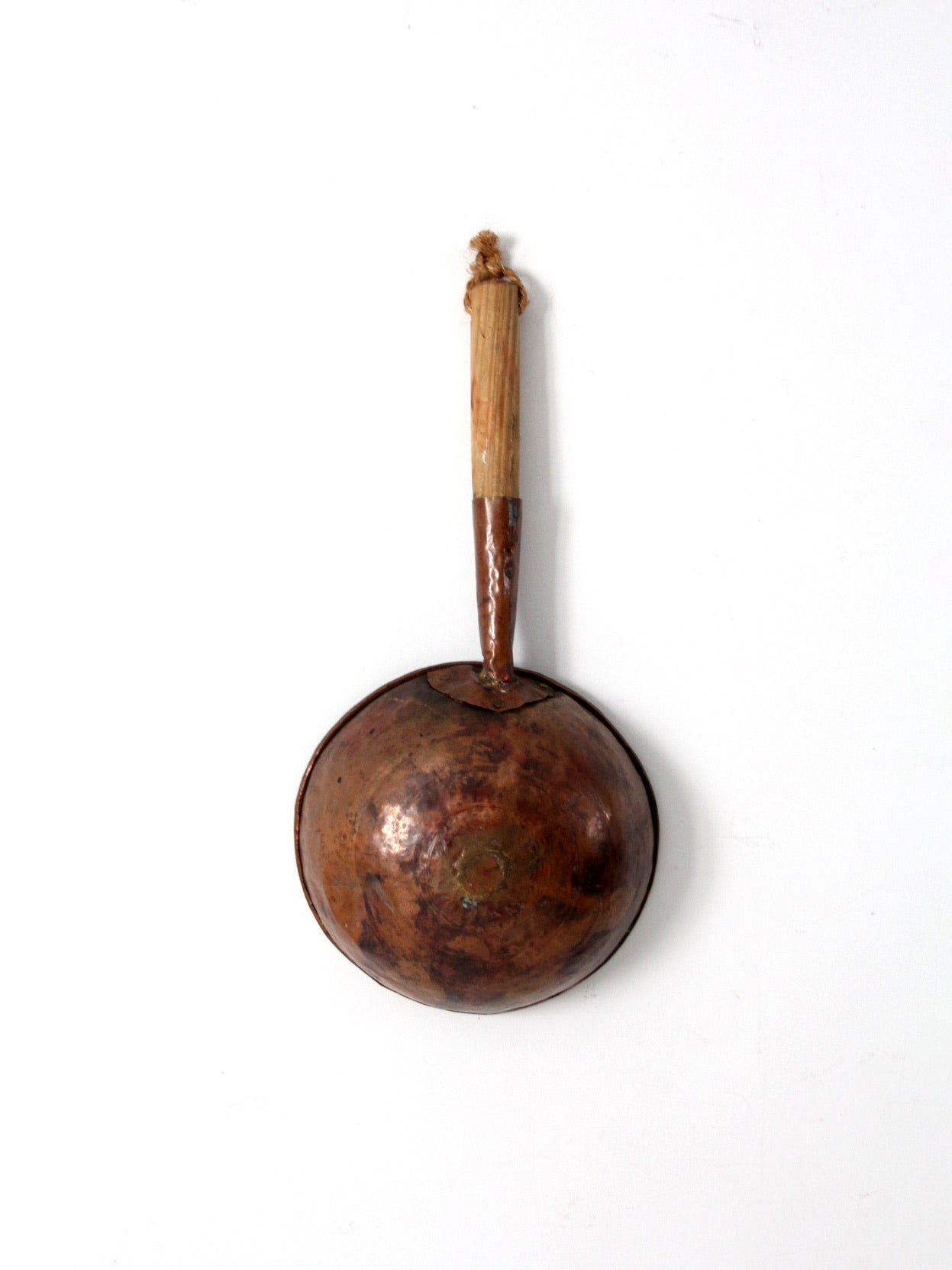 antique round bottom copper pan