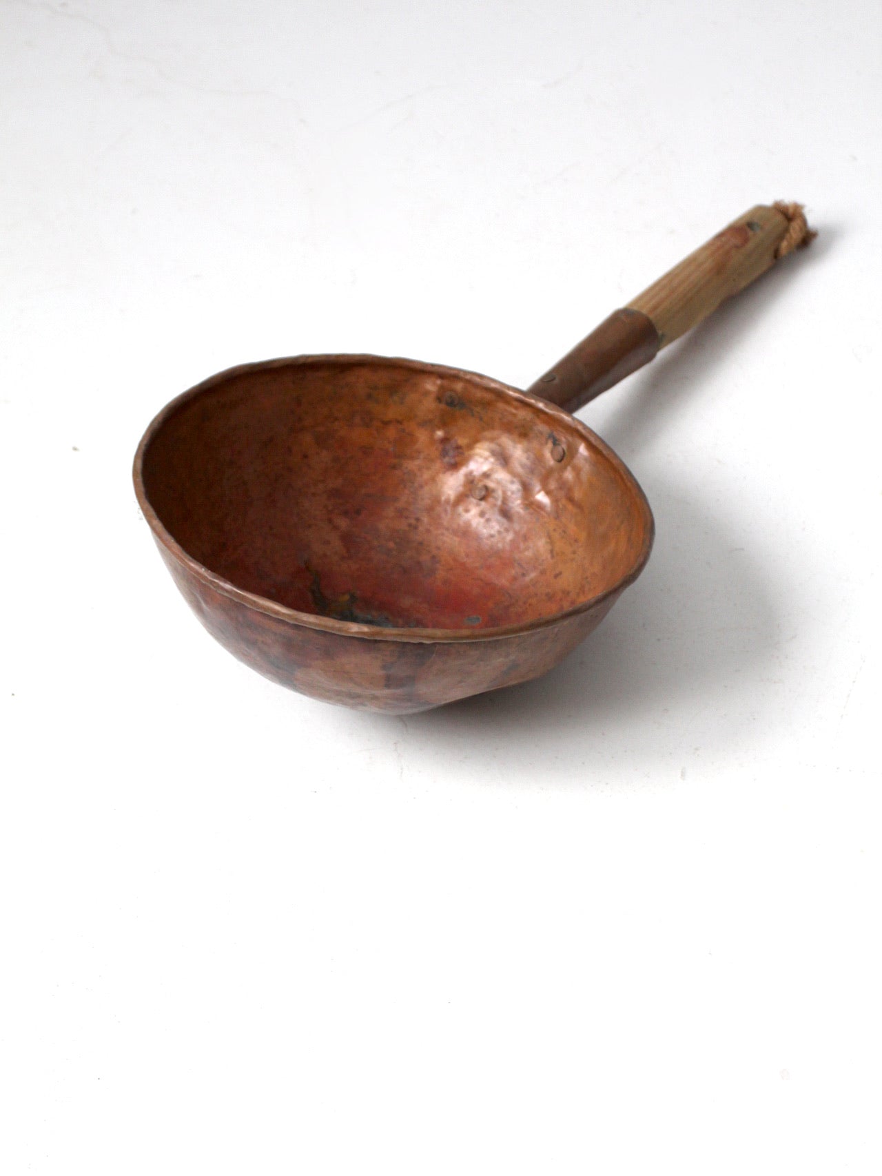 antique round bottom copper pan
