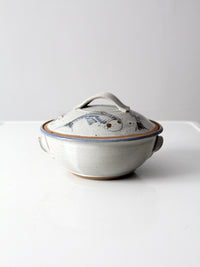 vintage studio pottery covered bowl