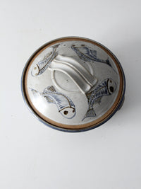 vintage studio pottery covered bowl