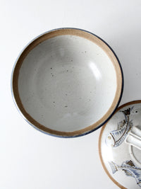 vintage studio pottery covered bowl