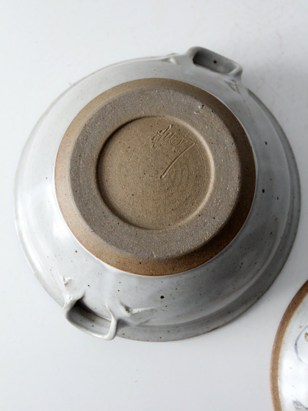 vintage studio pottery covered bowl