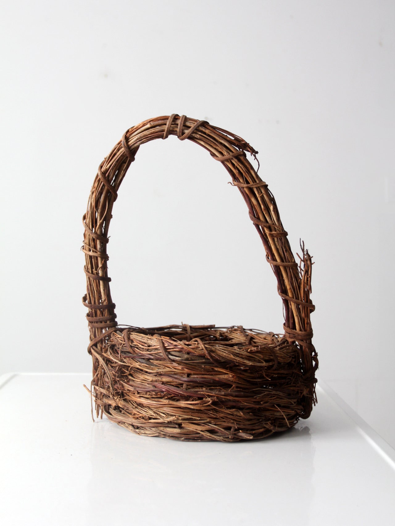 vintage rustic twig basket