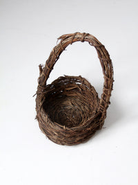 vintage rustic twig basket