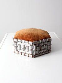 antique spool art footstool