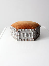 antique spool art footstool