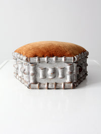 antique spool art footstool