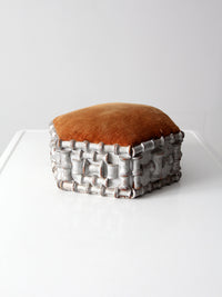 antique spool art footstool